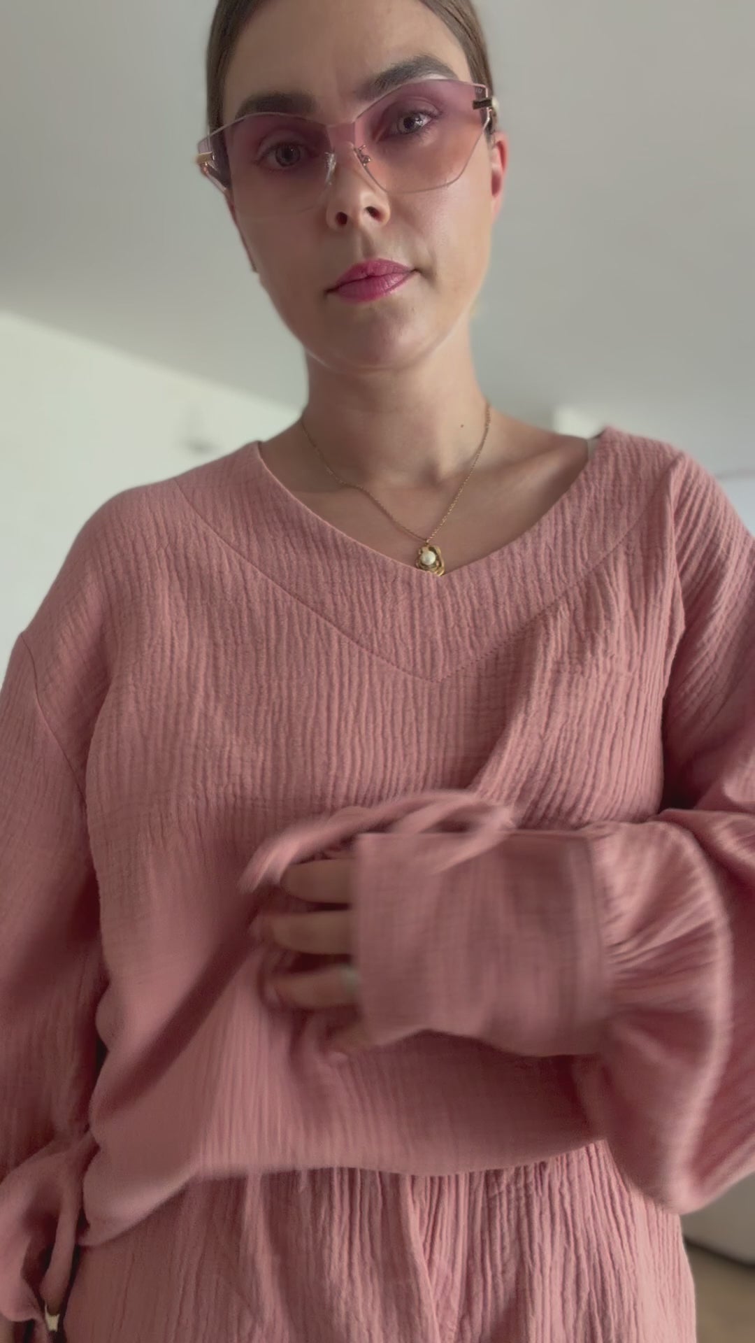 Mušelín short Set old Pink