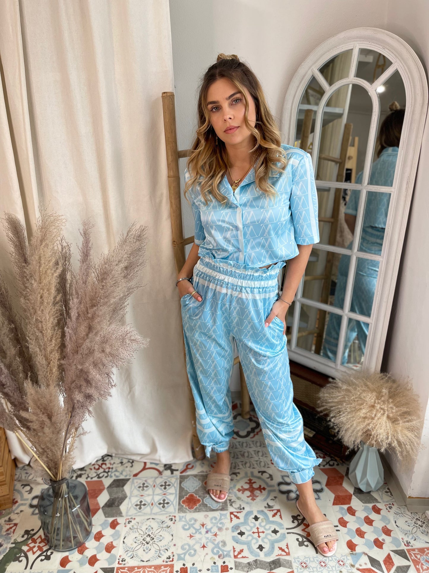 Set satin Blue