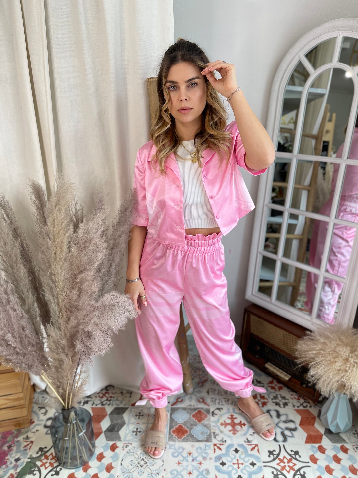 Set satin Pink