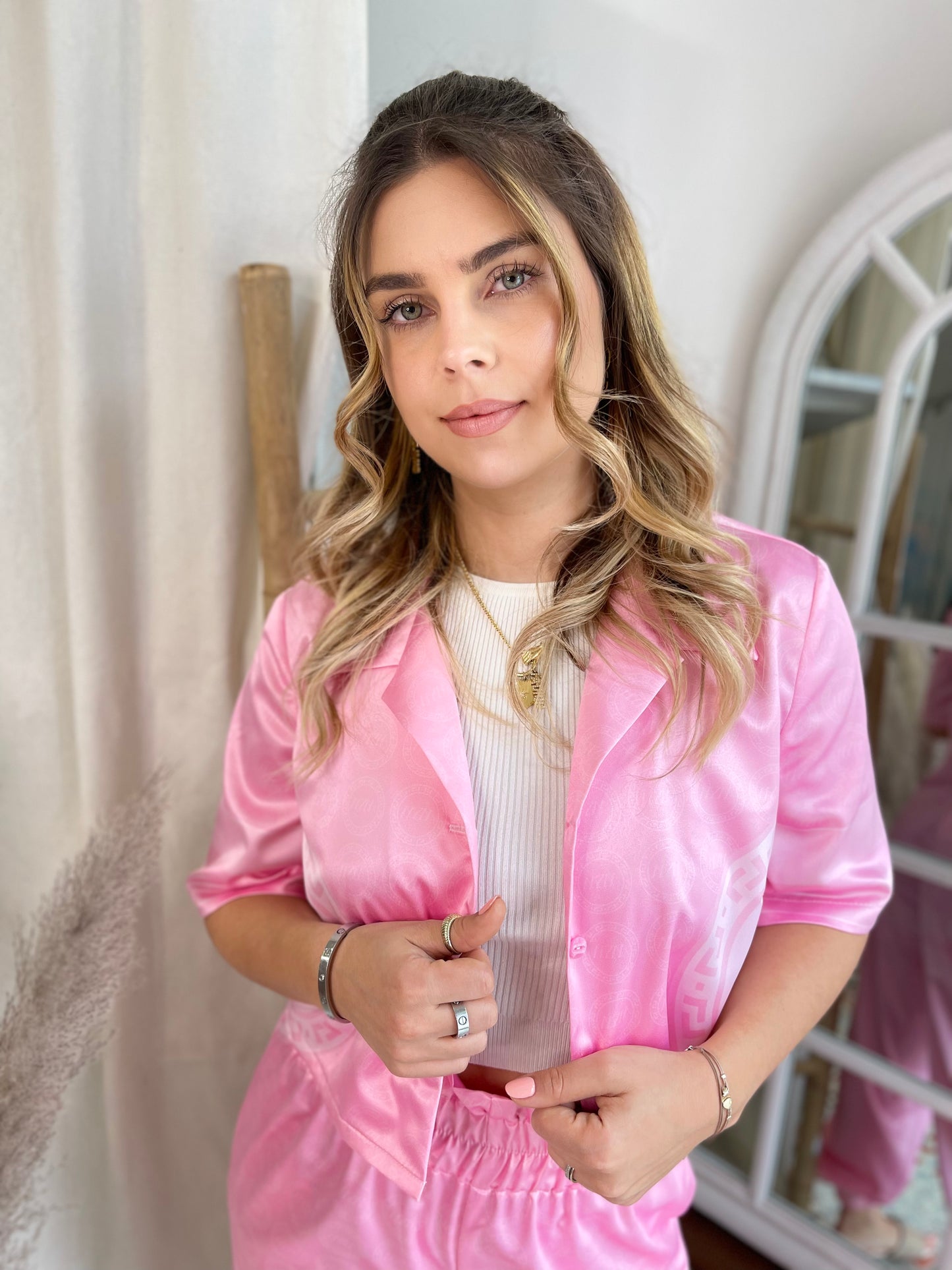 Shirt satin Pink