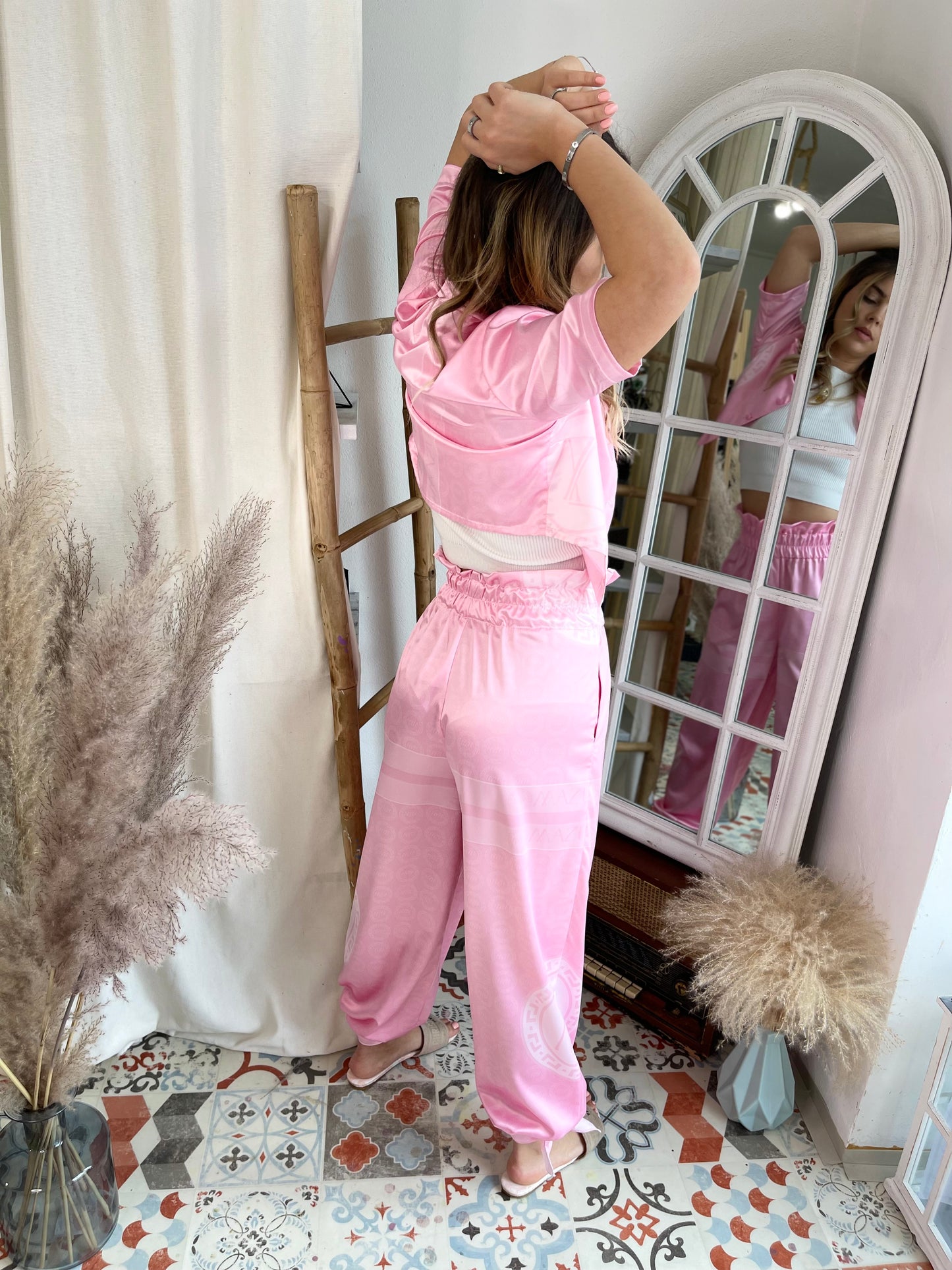 Pants satin Pink
